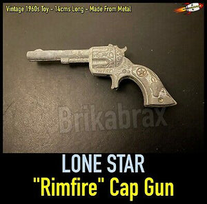Lone Star Rimfire Cap Gun - Vintage 1960s Childs Toy - Cowboys Cap Gun