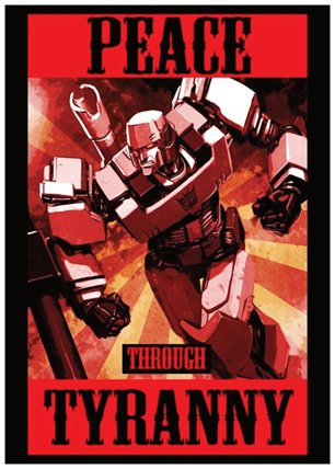 Transformers Postcard Peace Through Tyranny A6 Size