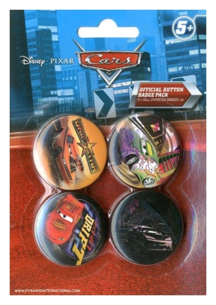 Film Badge Pack featuring The Drift Cars from Cars: The Movie - New