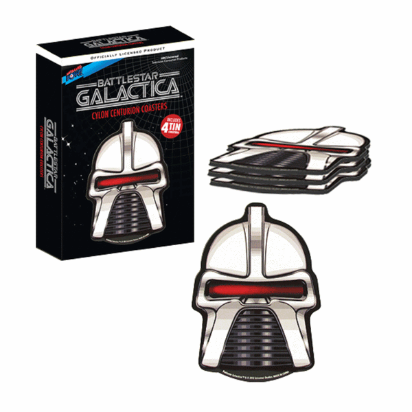 Bif Bang Pow! - Battlestar Galactica Cylon Centurion Coasters (Set of 4) Tin Plate Mats 